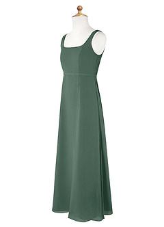 Azazie Renee Junior Abito A-Line in Chiffon Spacco Laterale Muschio Marino image7