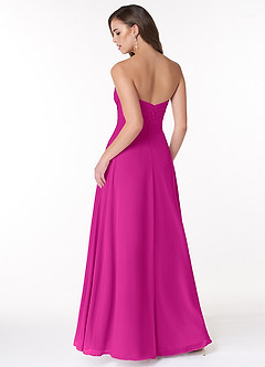 Azazie Arabella Allure Bridesmaid Dresses Fuchsia A-Line Sweetheart Neckline Chiffon Convertible Dress image2