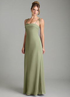 Azazie Ellia Bridesmaid Dresses Pistachio A-Line Bow Chiffon Dress image3