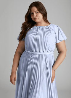 Azazie Kara Modest brudtärna klänningar Klänning A-Line Plisserad Golvlängd Chiffong image15