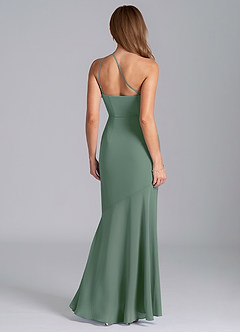 Azazie Tilla Final Sale Eucalyptus Mermaid One Shoulder Chiffon Dress image2