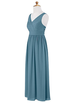 Azazie Kora Junior Bermuda A-Line Pleated Chiffon Dress image7