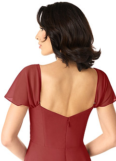 Azazie Tancie Vestidos de damas de honor Vestido de Óxido de Gasa de Corte en A Convertible con Vestidos sin tirantes image5