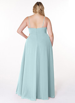 Azazie Moira Bridesmaid Dresses Mist A-Line Scoop Chiffon Dress image9