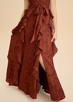 Azazie Peyton Junior Klä av A-Line i Blommig Utbrändhet Plisserad image8