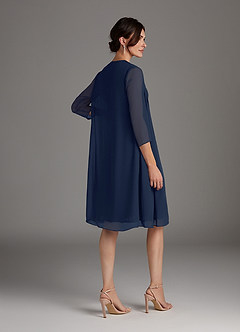 Azazie Beth Mother of the Bride Dresses Dark Navy A-Line Scoop Sequins Chiffon Dress image5