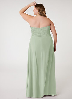 Azazie Arabella Allure Robes de demoiselle d'honneur Robe Trapèze Convertible en Mousseline de soie Encolure en Forme de Cœur Vert Sauge image13