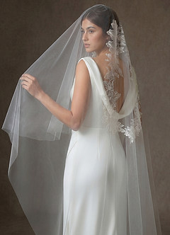 front Lace Appliqué Seraphina Chapel Veil
