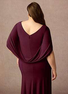 Azazie Bellona Mother of the Bride Dresses Cabernet Sheath Boatneck Luxe Knit Dress image12