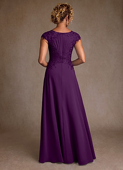 Azazie Christi Mother of the Bride Dresses Grape A-Line Lace Chiffon Dress image2