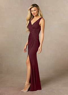 Azazie Winona Mother of the Bride Dresses Cabernet Mermaid Sequins Mesh Dress image3
