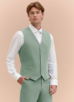 front William Vert Sauge Gilet de costume