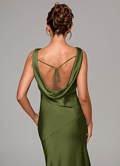 Azazie Rylina Bridesmaid Dresses Olive Mermaid Stretch Satin Dress image7