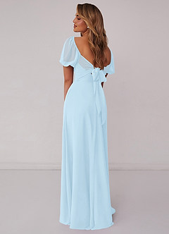 Barbie ♥ Azazie Bridesmaid Dresses Sky Blue A-Line Pleated Chiffon Dress image3