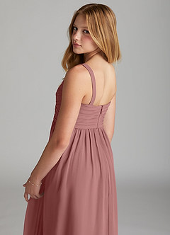 Azazie Chanel Junior Desert Rose A-Line Sweetheart Neckline Chiffon Dress image5