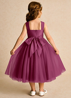 Azazie Dovey Flower Girl Dresses Mulberry Ball-Gown Bow Tulle Dress image3