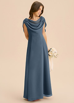 Azazie Lambie Junior Neptune A-Line Pleated Chiffon Dress image5