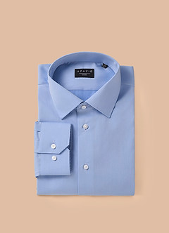 front Jermyn Light Blue 100% Cotton Non-Iron Dress Shirt