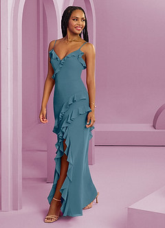 Barbie ♥ Azazie Vestidos de damas de honor Vestido de Bermudas de Gasa de Corte Recto image1