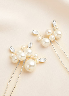 front Pearl Bead Clusters U-Shaped Hairpin Set
