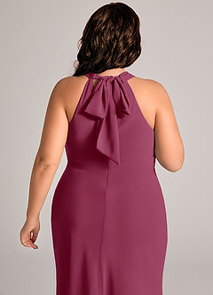 Azazie Doretta Bridesmaid Dresses Mulberry Mermaid Pleated Chiffon Dress image12