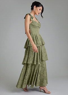 Azazie Jude Bridesmaid Dresses Pistachio A-Line Sweetheart Neckline Floral Burnout Dress image8