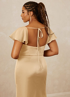 Christian Siriano Bridal for Azazie 1005 Bridesmaid Dresses Gold Sheath Sweetheart Neckline Stretch Satin Dress image16
