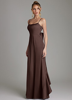 Azazie Zherra Bridesmaid Dresses Ganache Mermaid Bow Stretch Satin Dress image2