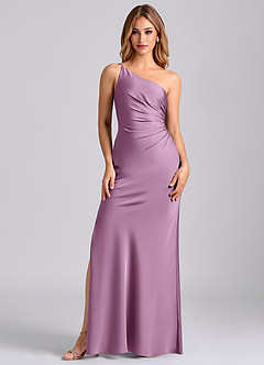 Azazie Marseli Final Sale Wisteria Mermaid One Shoulder Stretch Satin Dress image5