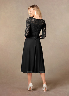 Azazie Charlee vestidos de madre de la novia Vestido de Negro de Encaje de Corte En A image2