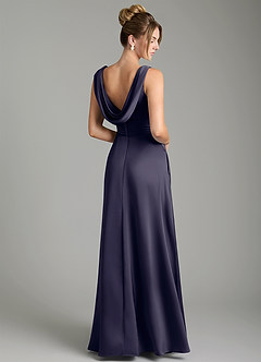 Azazie Karina Bridesmaid Dresses Stormy A-Line Pleated Stretch Satin Dress image5