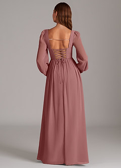 Azazie Hattie Bridesmaid Dresses Desert Rose A-Line Corset Chiffon Dress image6