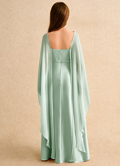 Azazie Fishie Girls Formal Abiti da Ragazza di Fiori Abito A-Line in Raso Opaco Agave image2