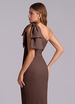 Azazie Yuanna Bridesmaid Dresses Ganache Mermaid One Shoulder Chiffon Dress image8