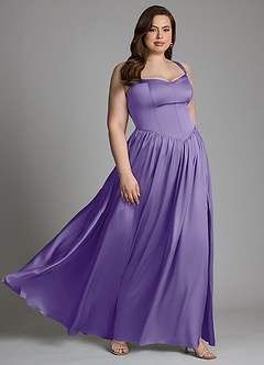 Azazie Francis Bridesmaid Dresses Tahiti A-Line Corset Stretch Satin Dress image13
