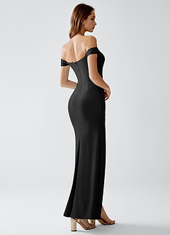Crala Black Stretch Knit Maxi Dress image3