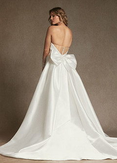 Azazie Artemia Robes de mariée Robe Sirène en Mikado Sans bretelle Blanc De Diamant image3