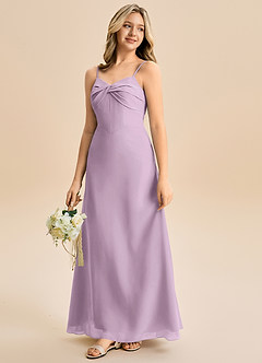 Azazie Jordyn Junior Wisteria A-Line Sweetheart Neckline Chiffon Dress image6