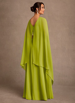 Azazie Liddie Mother of the Bride Dresses Lemongrass A-Line Pleated Chiffon Dress image3