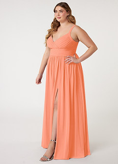 Azazie Chanel Bridesmaid Dresses Sunset A-Line Pleated Chiffon Dress image10