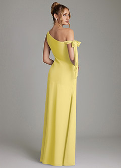 Azazie Aylin Final Sale Eucalyptus Sheath Off the Shoulder Chiffon Dress image2