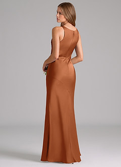 Azazie Allettie Brautjungfernkleider Meerjungfrau-Linie Stretch-Satin Kleid Kupfer image2