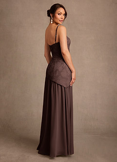 Azazie Flossie Mother of the Bride Dresses Ganache A-Line Pleated Chiffon Dress image5