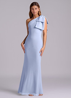 Azazie Yuanna Bridesmaid Dresses Ice Mermaid One Shoulder Chiffon Dress image4