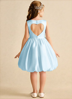 Azazie Nirvana Robe Demoiselle D'honneur Fillette Robe Princesse en Mat Satiné Rayé Bleu Ciel image1