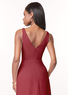 Azazie Nala Bridesmaid Dresses Pomegranate A-Line Pleated Chiffon Dress image5