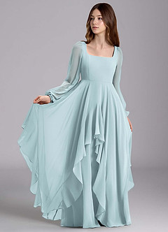 Azazie Clara Junior Jurk van Chiffon met A-Lijn Blouson De Nevel image1