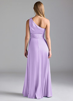 Azazie Dallas Bridesmaid Dresses Lilac A-Line One Shoulder Stretch Satin Dress image2