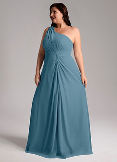 Azazie Brooke Bridesmaid Dresses Bermuda A-Line One Shoulder Chiffon Dress image12