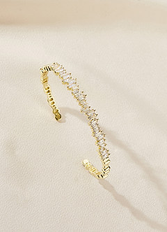 Thin Jagged Crystal Cuff Bracelet